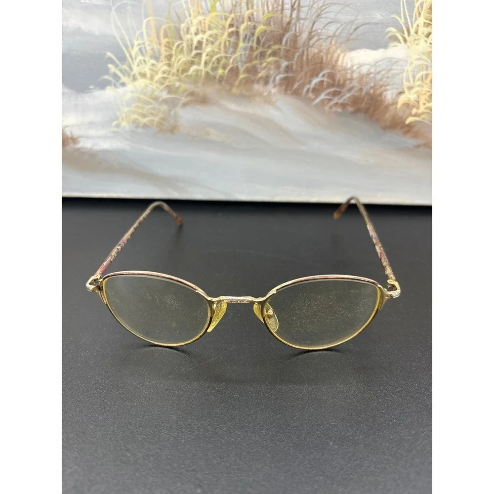 Logo Paris Vintage Eyeglass Frames Gold Oval Multi Color France